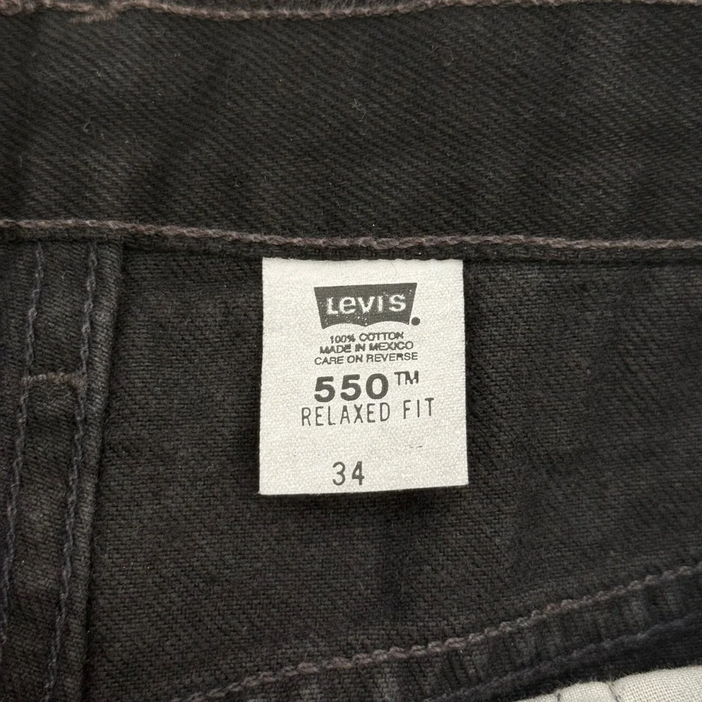 Levi's 550 Relaxed Fit Shorts Mens 34 Black Denim vintage y2k